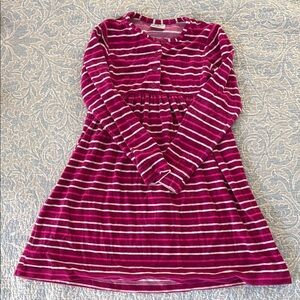 Striped Pink and White Long Sleeve Dress